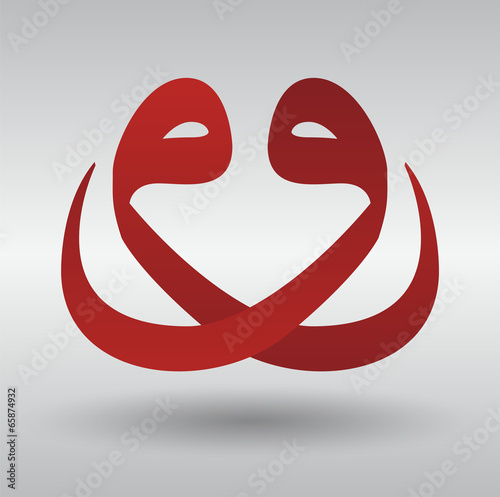 Vector red Arabic figure photo