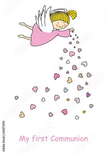 angel handing hearts