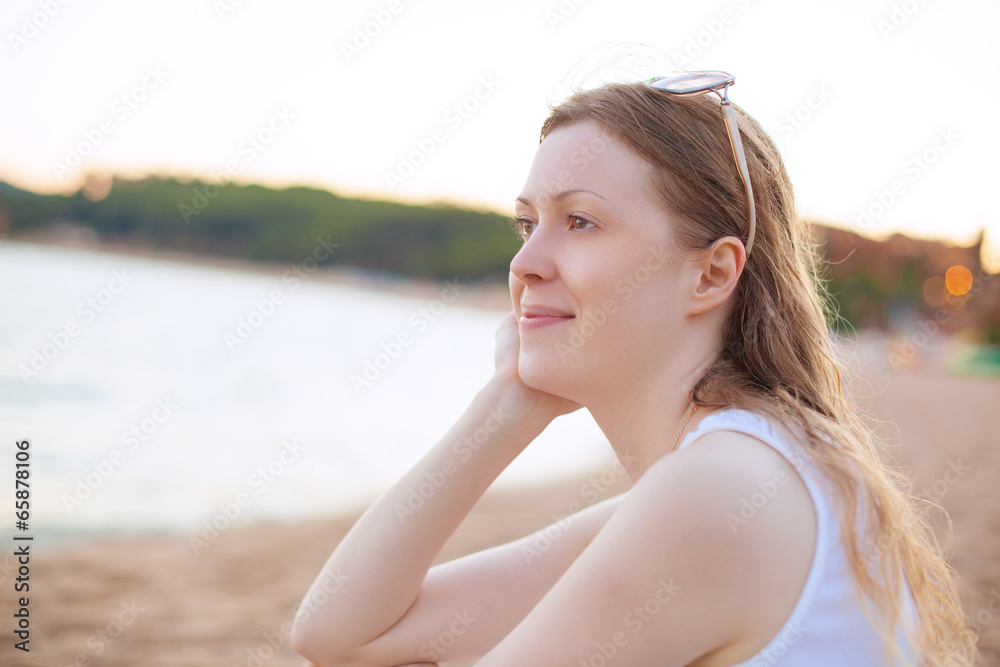Young woman on beach