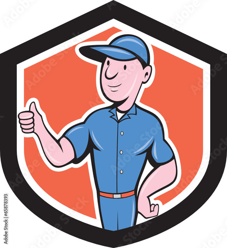 Handyman Repairman Thumbs Up Cartoon