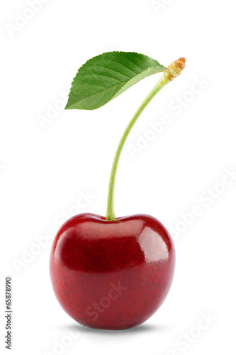Sweet cherry isolated on white