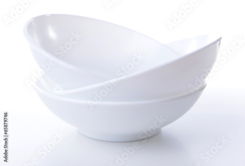 Konstfotografi Set of white dishes isolated on white