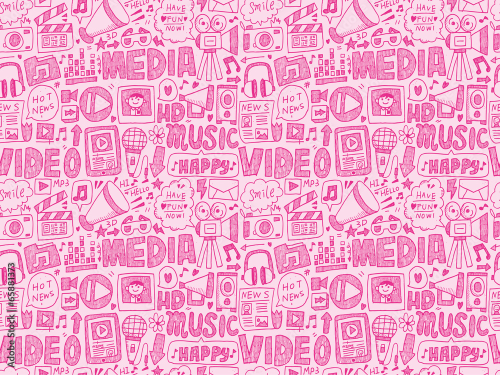 seamless doodle media pattern seamless doodle media pattern