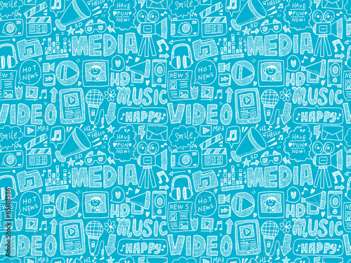 seamless doodle media pattern