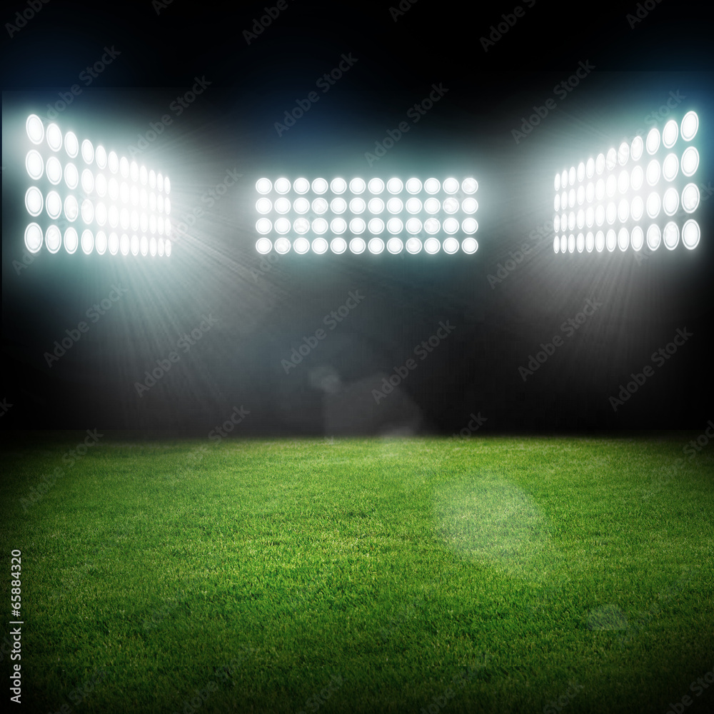 stadium in lights and flashes