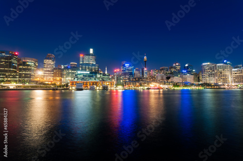Sydney cbd darling harbour -Fab 04,2010 night scape with nice ev © thesis303