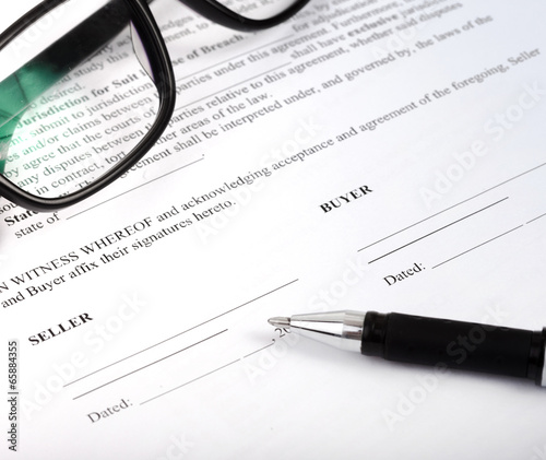 Obraz na płótnie purchase contract or agreement w salonie