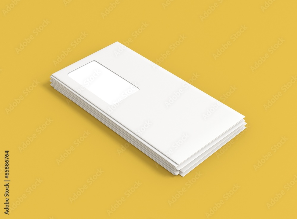 Briefumschlag mit Fenster Stift Hintergrund gelb Briefumschlag mit Fenster Stift Hintergrund gelb