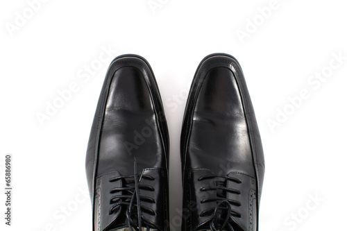 black leather man boot