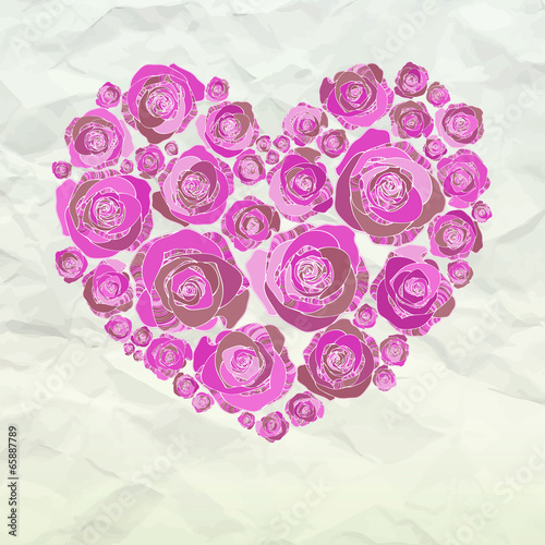 Valentine heart made from roses © glush