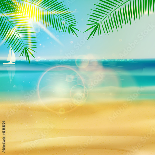 Tropical beach template.