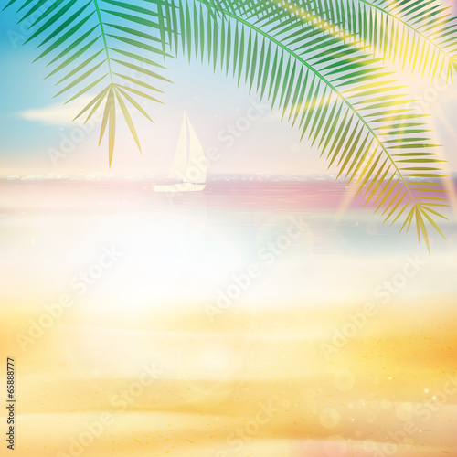 Ocean view from beach with retro look.
