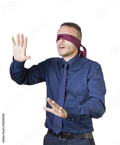 businessman in blindfold