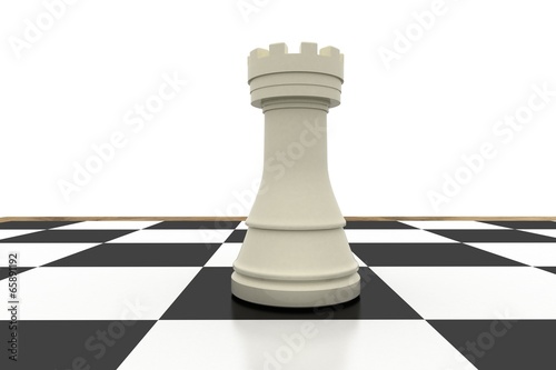 White rook on chess board photo