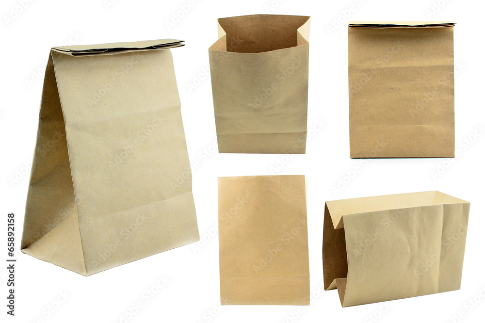 Brown paper bag isolated on white Brown paper bag isolated on white