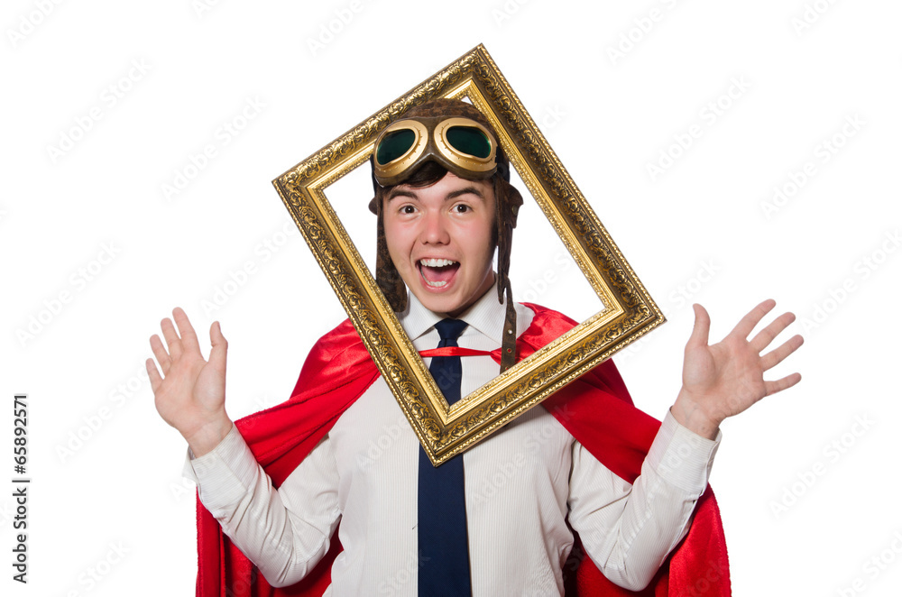 Fototapeta premium Funny hero isolated on the white