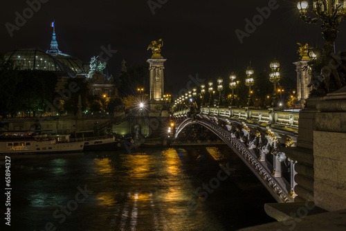 Photography Pont Alexandre III and Grand Palais at night
