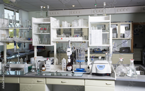Chemical laboratory background. Laboratory concept. © katrin_timoff