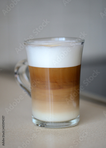 Coffee latte in glass