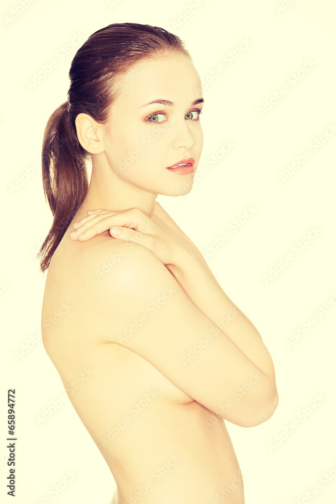 Obraz premium Beautiful fit topless woman