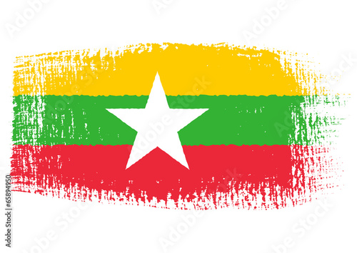 brushstroke flag Myanmar