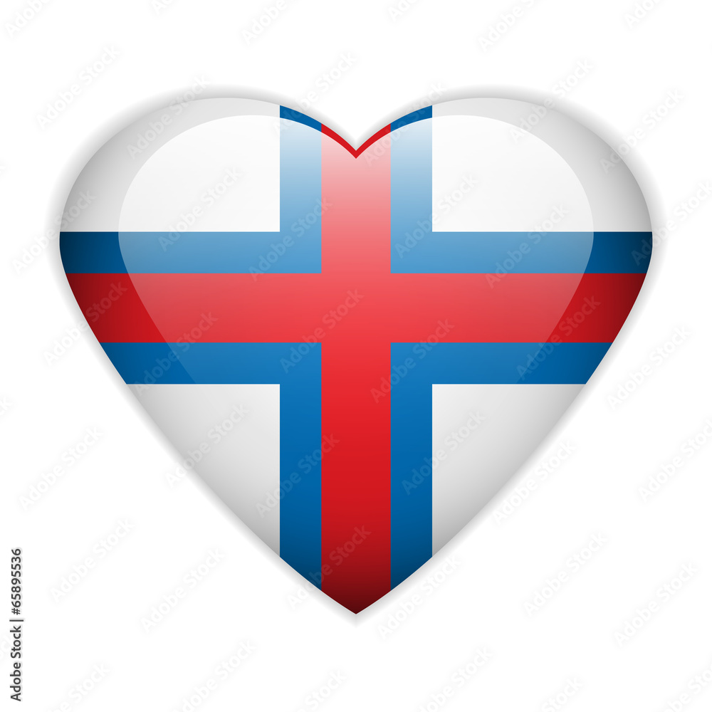 Obraz premium Faroe Islands flag button.