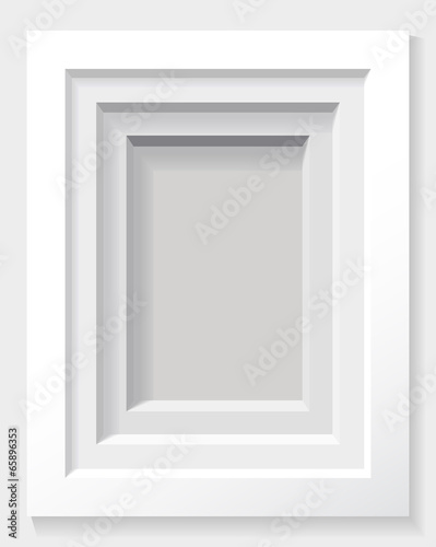 Recess in the white wall as a frame.