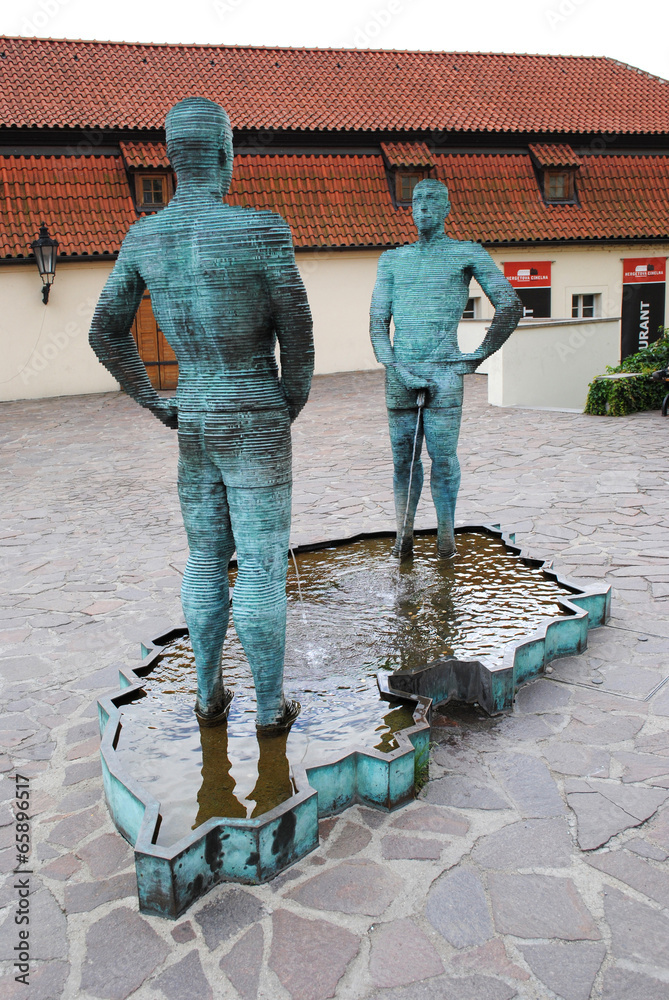 PRAGUE, CZECH REPUBLIC - AUGUST 28, 2011: Fountain in the form o