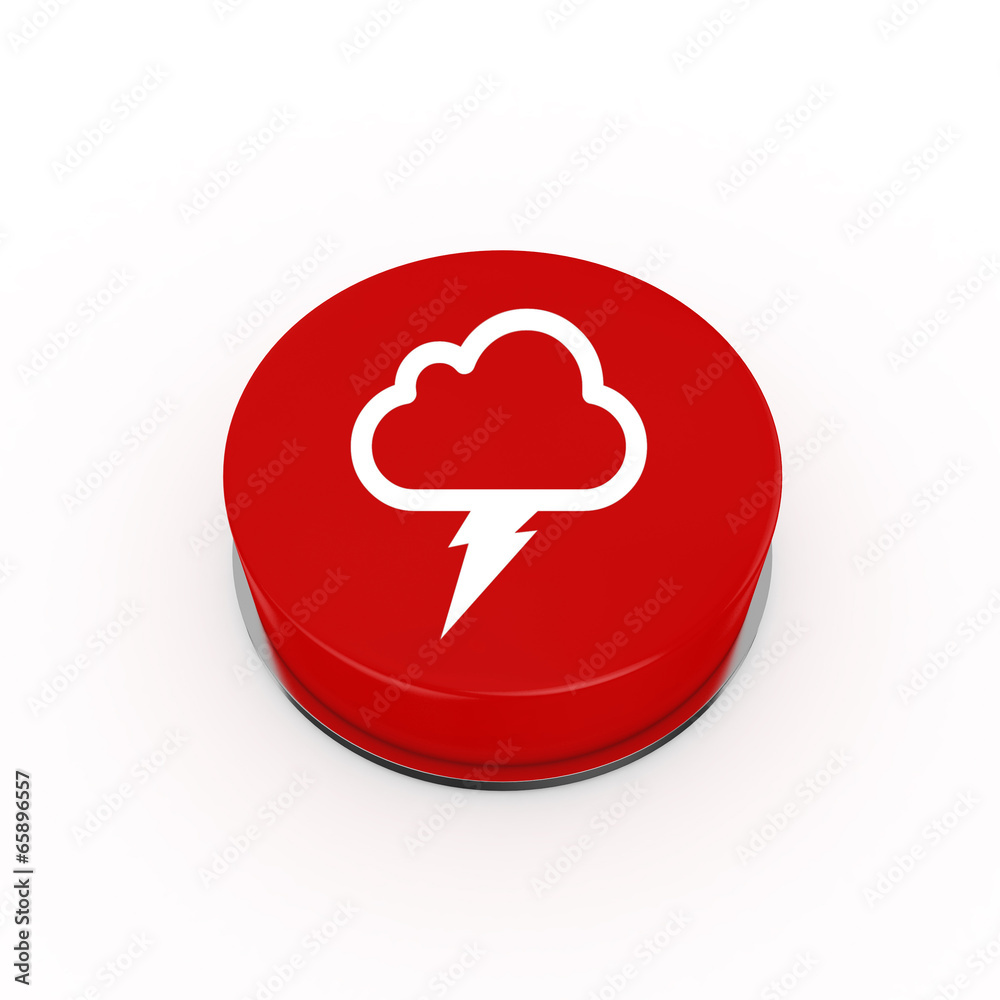 3d Lightning Weather Web Button - isolated 3d Lightning Weather Web Button - isolated