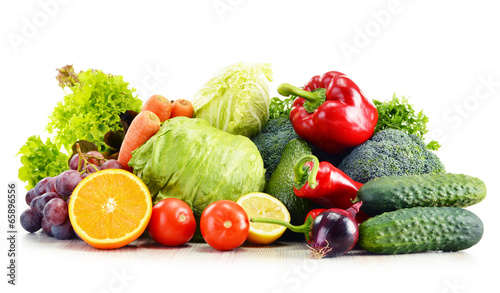 Organic vegetables isolated on white #65896556