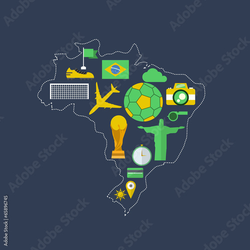 Brazil worldcup event flat design