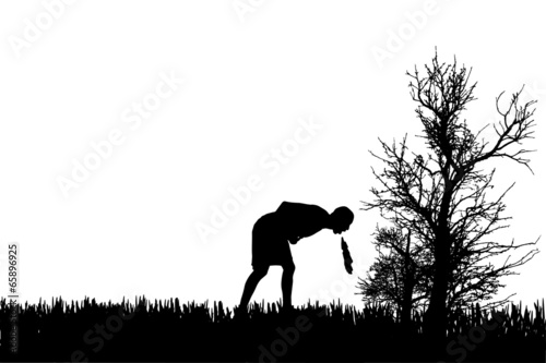 Vector silhouette of a man.
