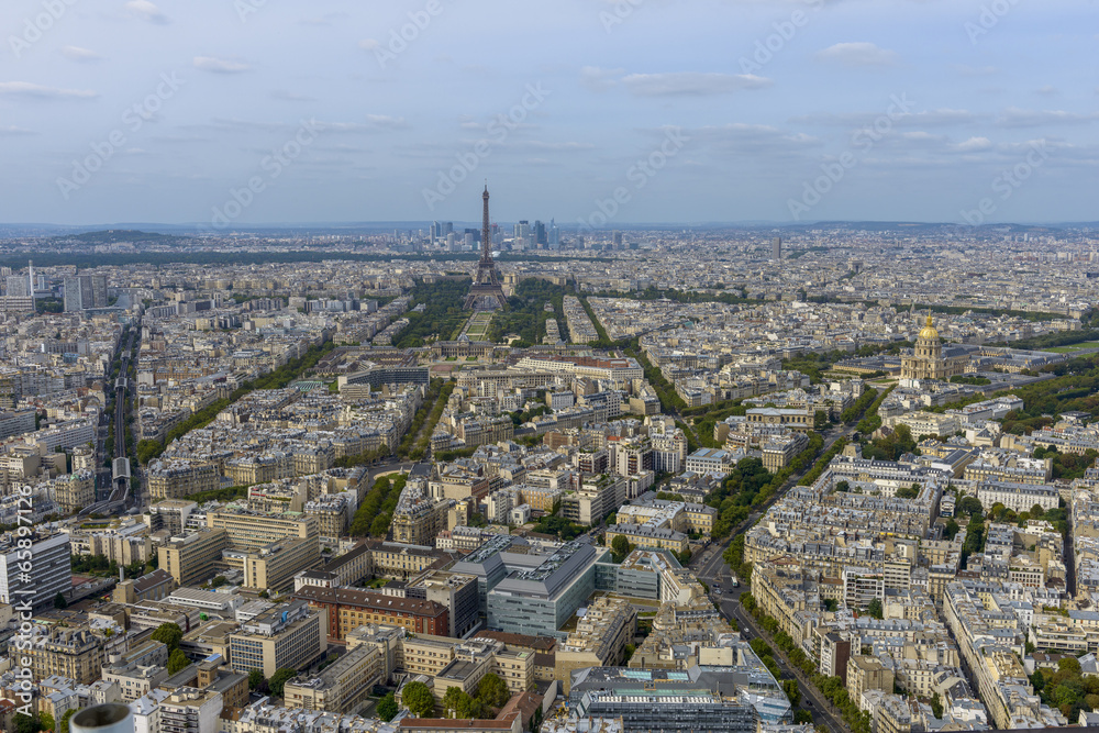 Aerial view of Paris taken from Montparnasse Tower