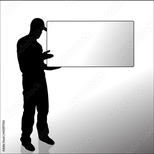 Vector silhouette of a man.