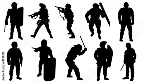 police silhouettes