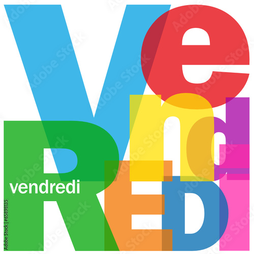 "VENDREDI" (agenda calendrier semaine jour date heure réunion)
