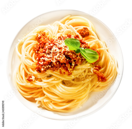 Tasty Italian spaghetti with ground beef