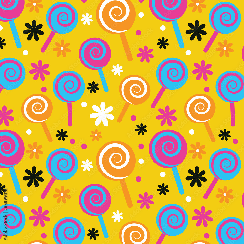 Lollypop Candy Seamless Pattern Background Lollypop Candy Seamless Pattern Background