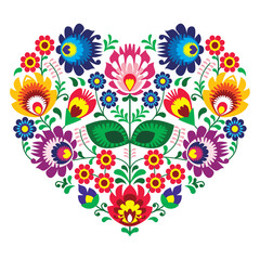 Polish olk art art heart embroidery - wzory lowickie
