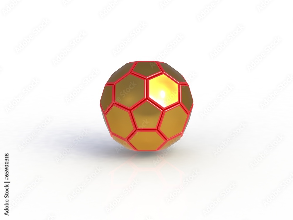 Glossy soccer ball on a white background