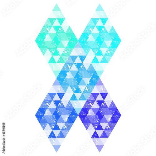 Geometric background, blue trinagles photo