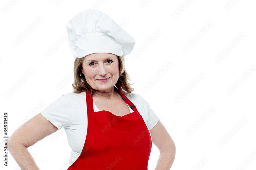 Smiling experienced female chef Smiling experienced female chef