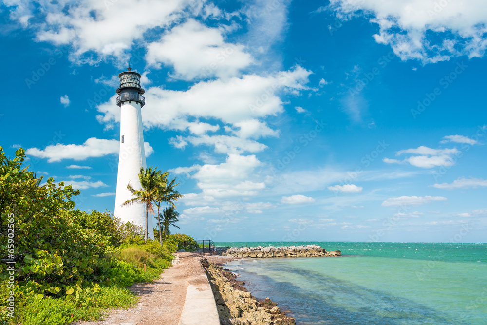 Naklejka premium Słynna latarnia morska w Key Biscayne w Miami
