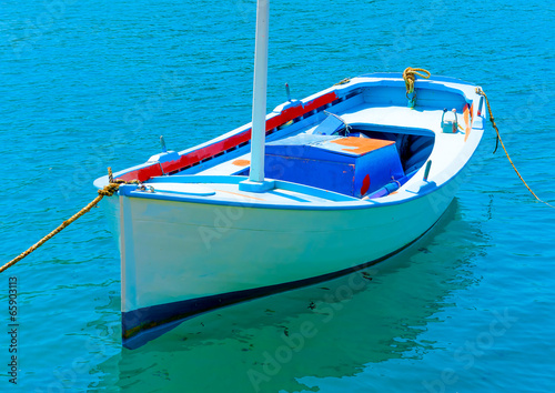 Beatiful Greek fishing boat at Poros island in Greece