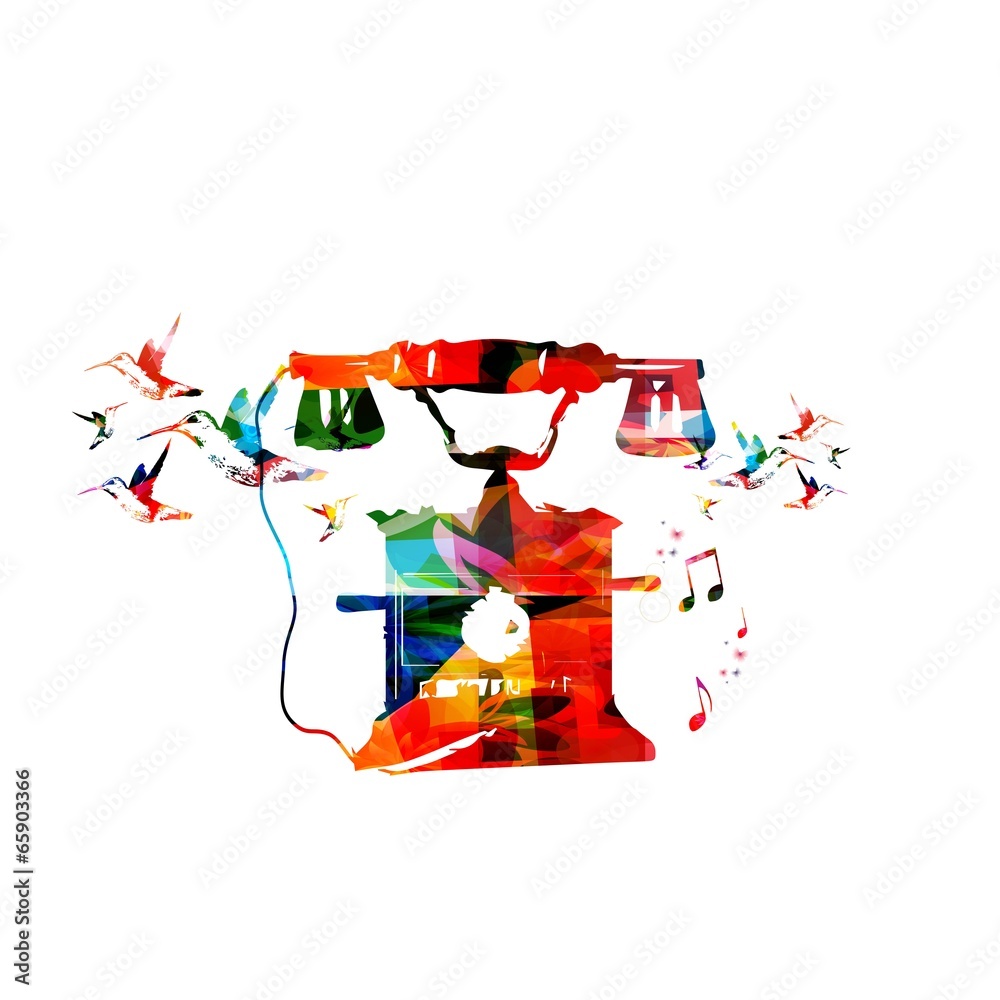 Fototapeta premium Colorful vintage telephone design