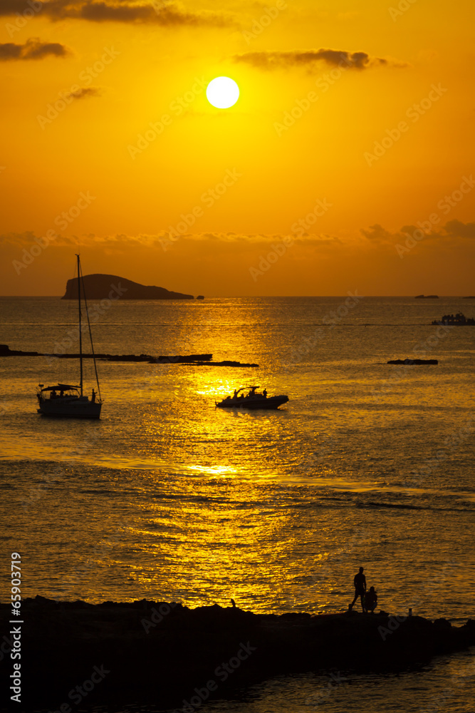 Ibiza Beautiful sunset in Cala Conta, Ibiza,near San Antonio