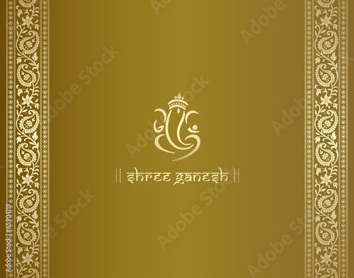 Ganesha, Hindu wedding card, royal Rajasthan, India