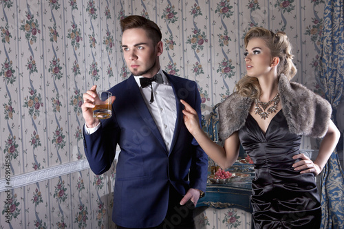 Angry husband is upsad with his wife