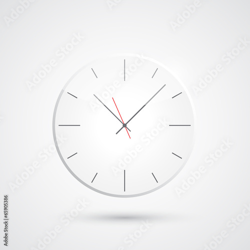 Fototapeta Naklejka Na Ścianę i Meble -  Vector clock, white design