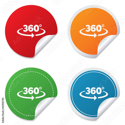 Angle 360 degrees sign icon. Geometry math symbol